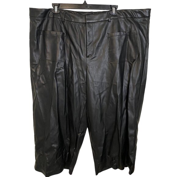 Eloquii crop faux leather pants front pockets size 28 - Picture 3 of 10